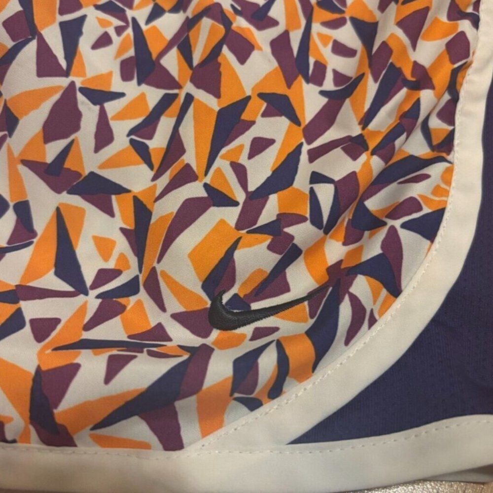 Nike Tempo Big Kids Girls Running Shorts Sz XL Purple/Orange Geometric - Picture 3 of 7
